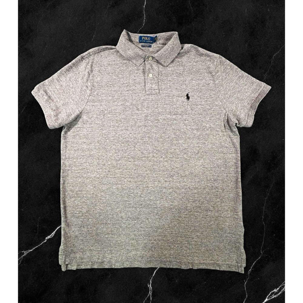 Polo Ralph Lauren Men's XL Polo Shirt Gray Custom Slim Fit Short Sleeve Cotton